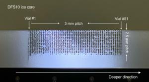 The laser melting sampler has a depth-resolution of 3 mm