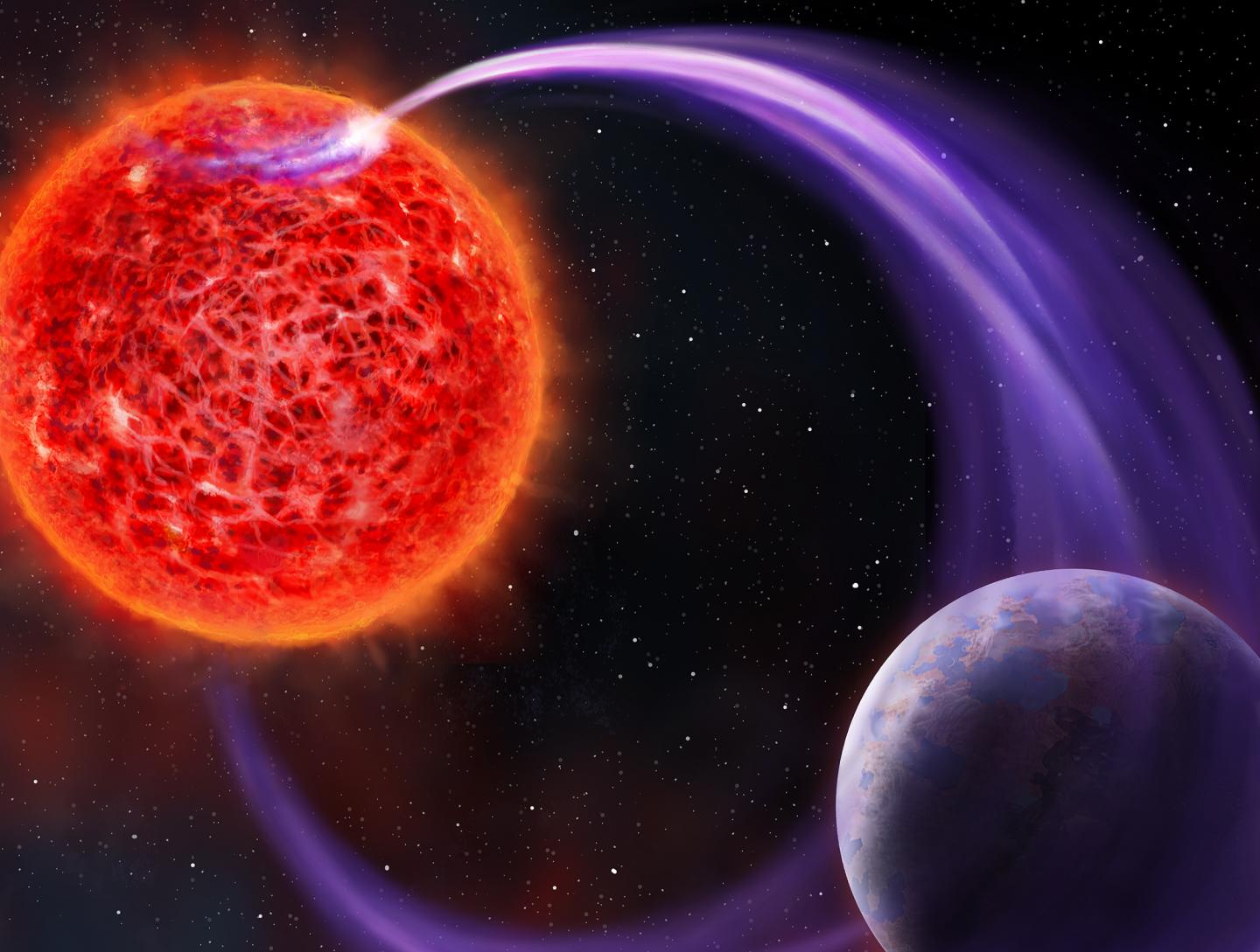 Red Dwarf Star's Magnetic Interaction with Its Exoplanet