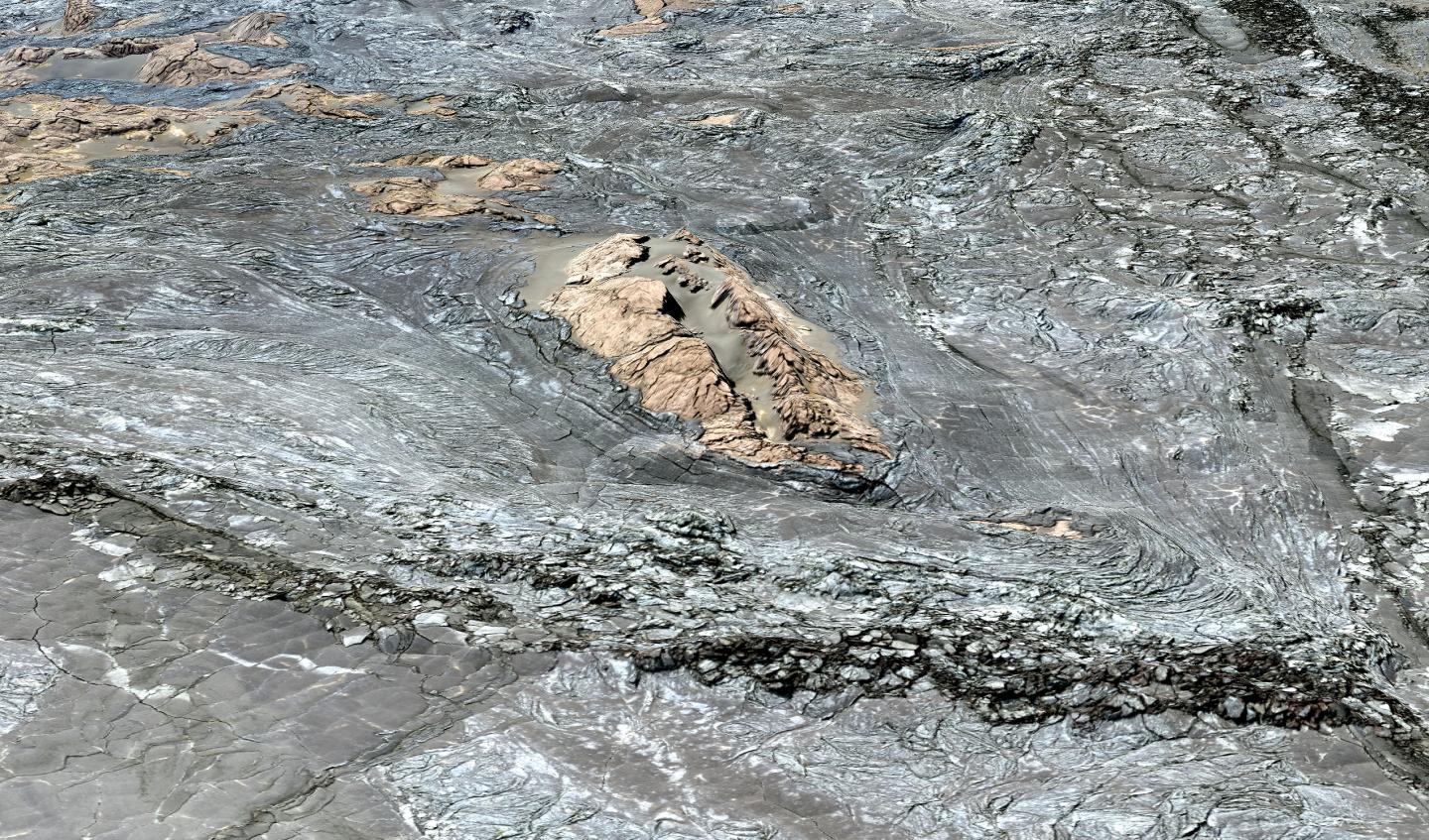 Perspective View of the December 1974 Lava Flow in Hawaii