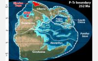 Map Showing Paleogeography During the Permian-Triassic Boundary 252 Million Years Ago