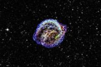 Composite X-ray and optical image of the remnant of Kepler's supernova.