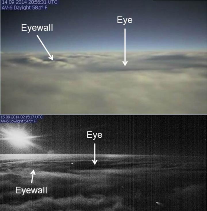 Looks at Hurricane Edouard's Eye