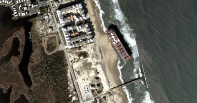 Grounded Barge on Virginia Beach