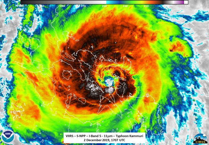 Suomi NPP Infrared Image of Kammuri