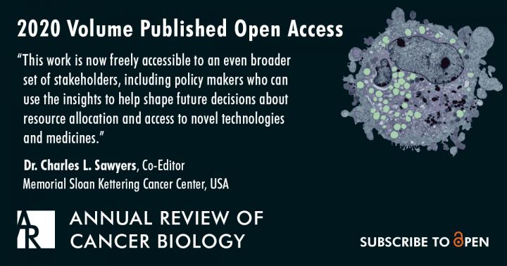 Annual Review of Cancer Biology uses Subscribe to Open to publish 2020 volume open access