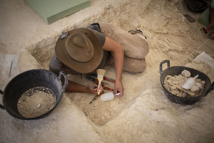 Juha Saarinen working at the excavations in Orce, Andalucía.