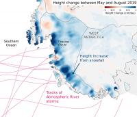 Tracks of Atmospheric Rivers making landfall in West Antarctica