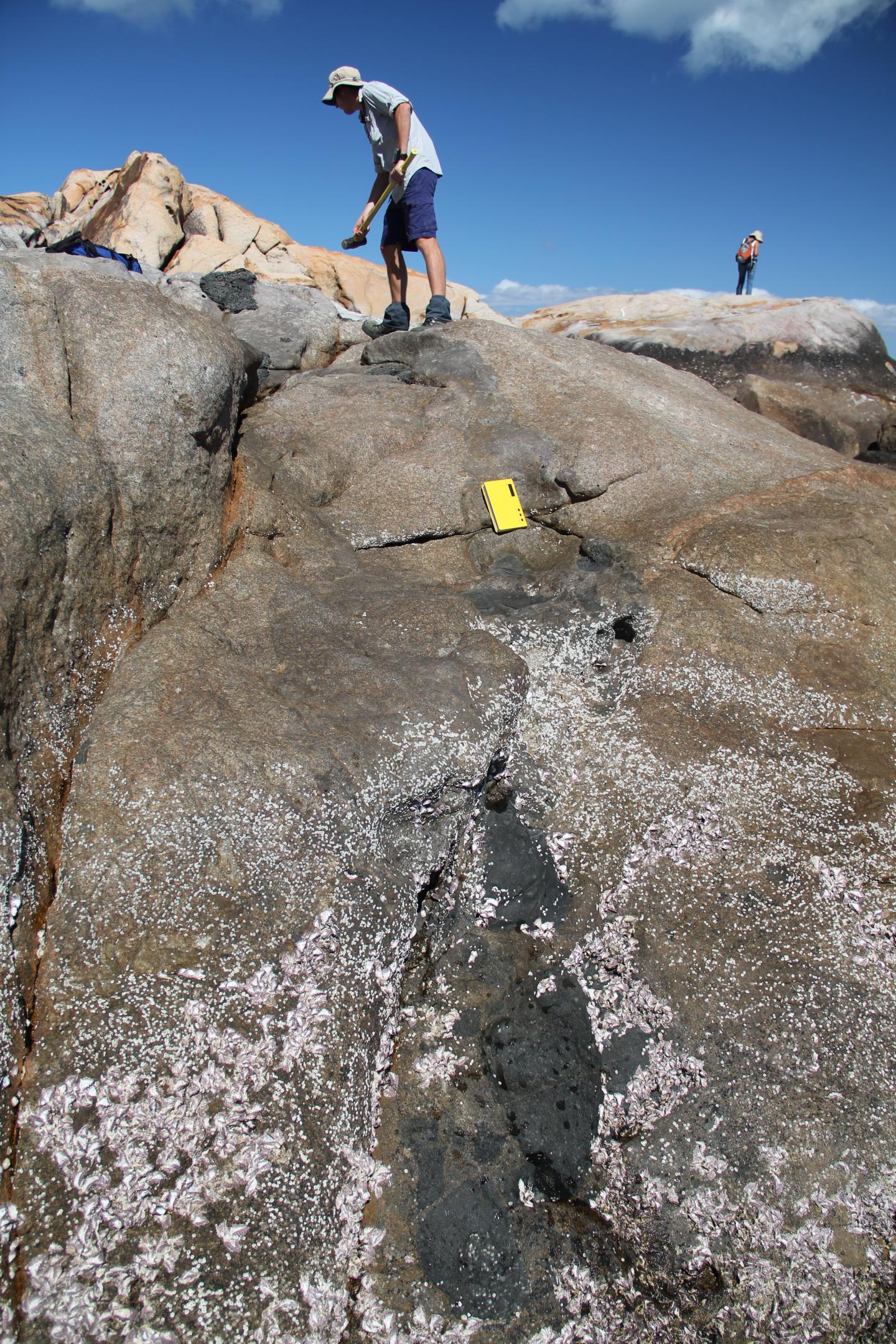 The QUT Research Team Examining and Sampling Igneous Rocks in North Queensland (1 of 2)