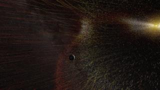 Animated GIF of Solar Materials Streaming From the Sun