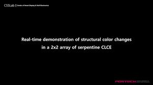 Real-time demonstration of structural color changes in a 2x2 array of serpentine CLCE