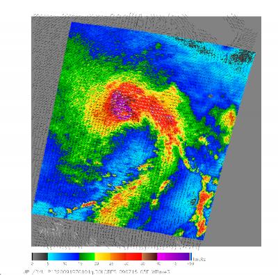 NASA's QuikScat Sees Dolores' Winds