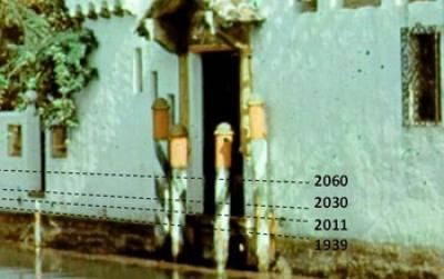 High-Water Marks on the Wall of Miami Building