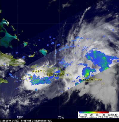 TRMM Captures System 97L's Rainfall