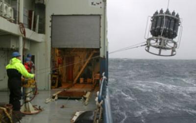 Scientists Recovering an Instrument Package