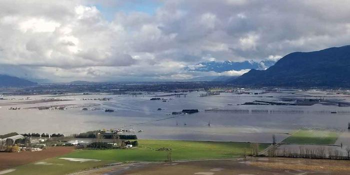 Inundaciones en el valle Fraser de Columbia Británica en noviembre de 2021. Crédito: UBC Applied Science