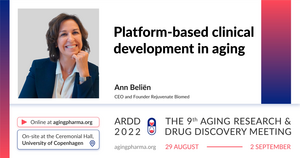 Ann Beliën to present at the 9th Aging Research & Drug Discovery Meeting 2022