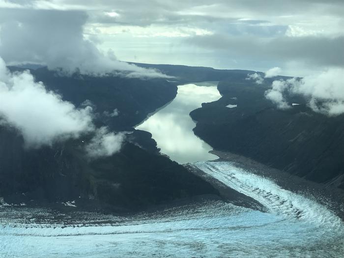 Crillon Lake, an ice-dammed lake in the Glacier Bay National Park, Alaska, USA.