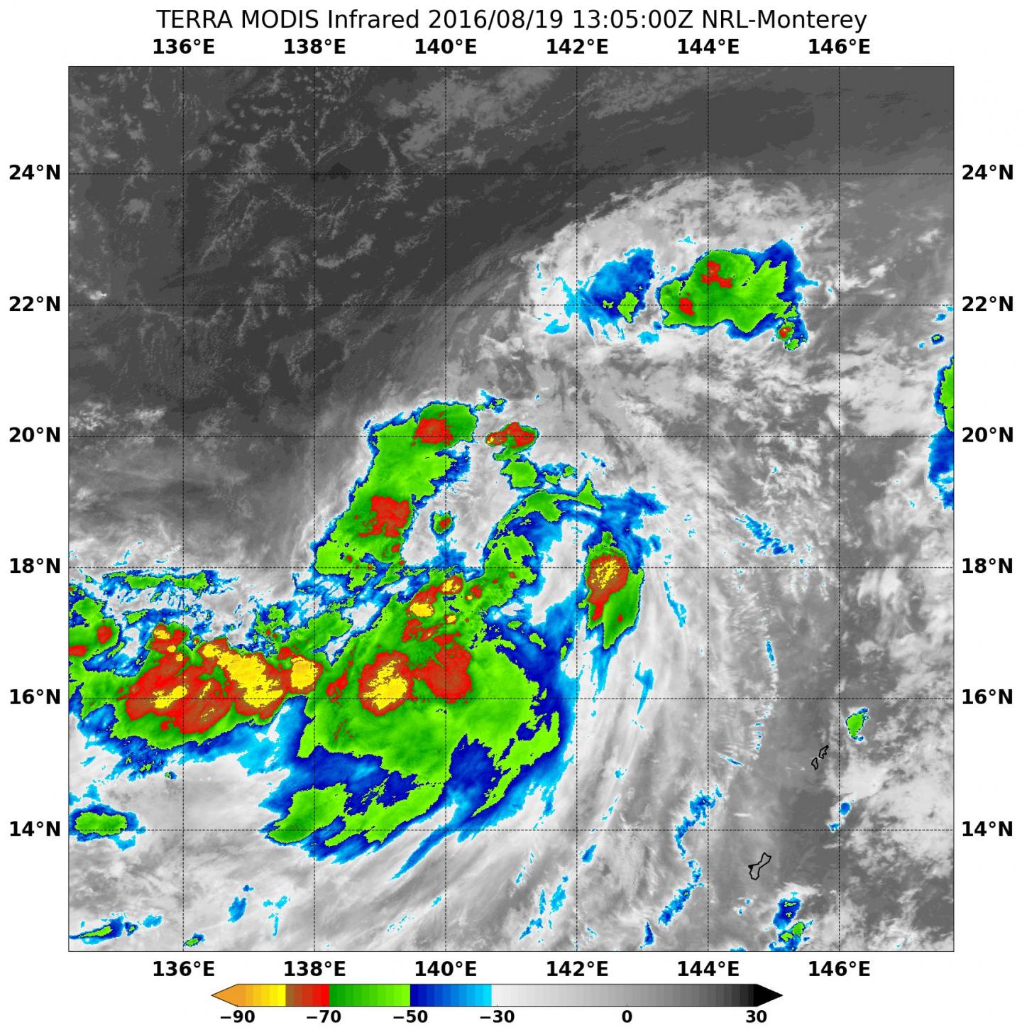 NASA Spies Tropical Storm Mindulle's Southern Side Strength