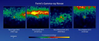 Fermi Data Centered On Each Of The Four Gamma-ray Novae