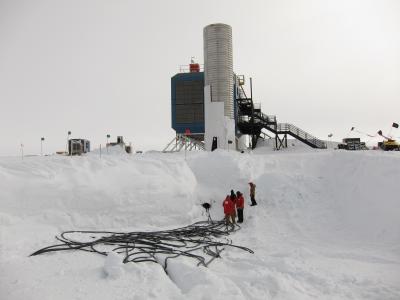 Signals From the Sensors are Carried by Cables to the IceCube