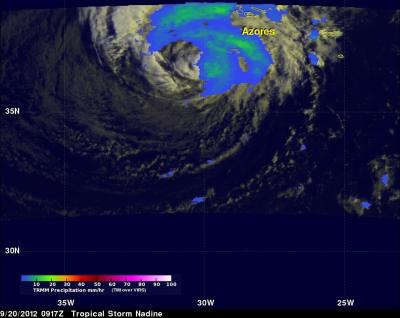 NASA Sees Rainfall Rates in Tropical Storm Nadine