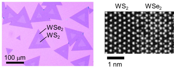 In-plane heterostructures grown on a surface.