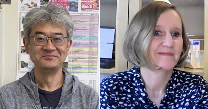 Eiji Yoshioka and Sharon Hanley