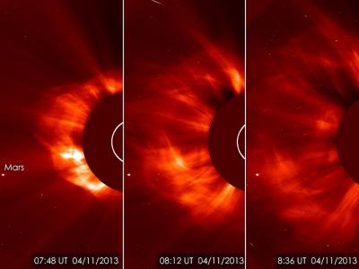 SOHO Spacecraft Images of the Solar Flare