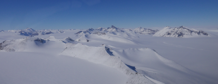 Mountains of ancient rocks in Antarctica