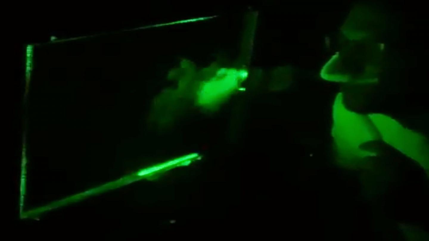 A Test Subject Coughs into a Laser Scanner