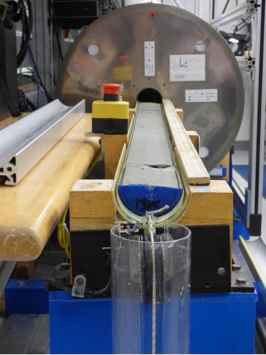 Sediment core undergoing analysis