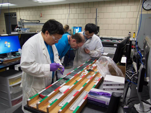 Deocampo and colleagues collecting samples