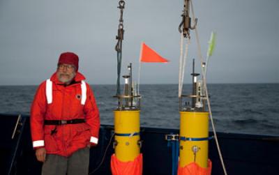 Eric D'Asaro on Deck with Robotic Floats