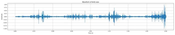 Figure 1 – Waveform of bird sound in a windy morning