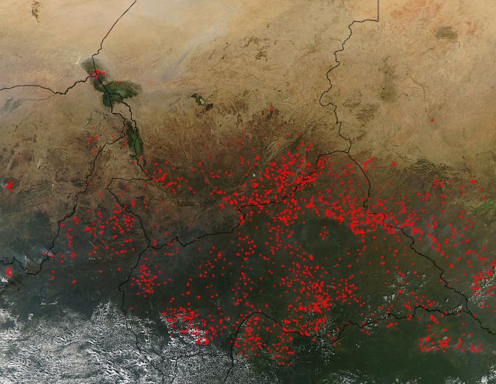 Hundreds of Fires Across Africa