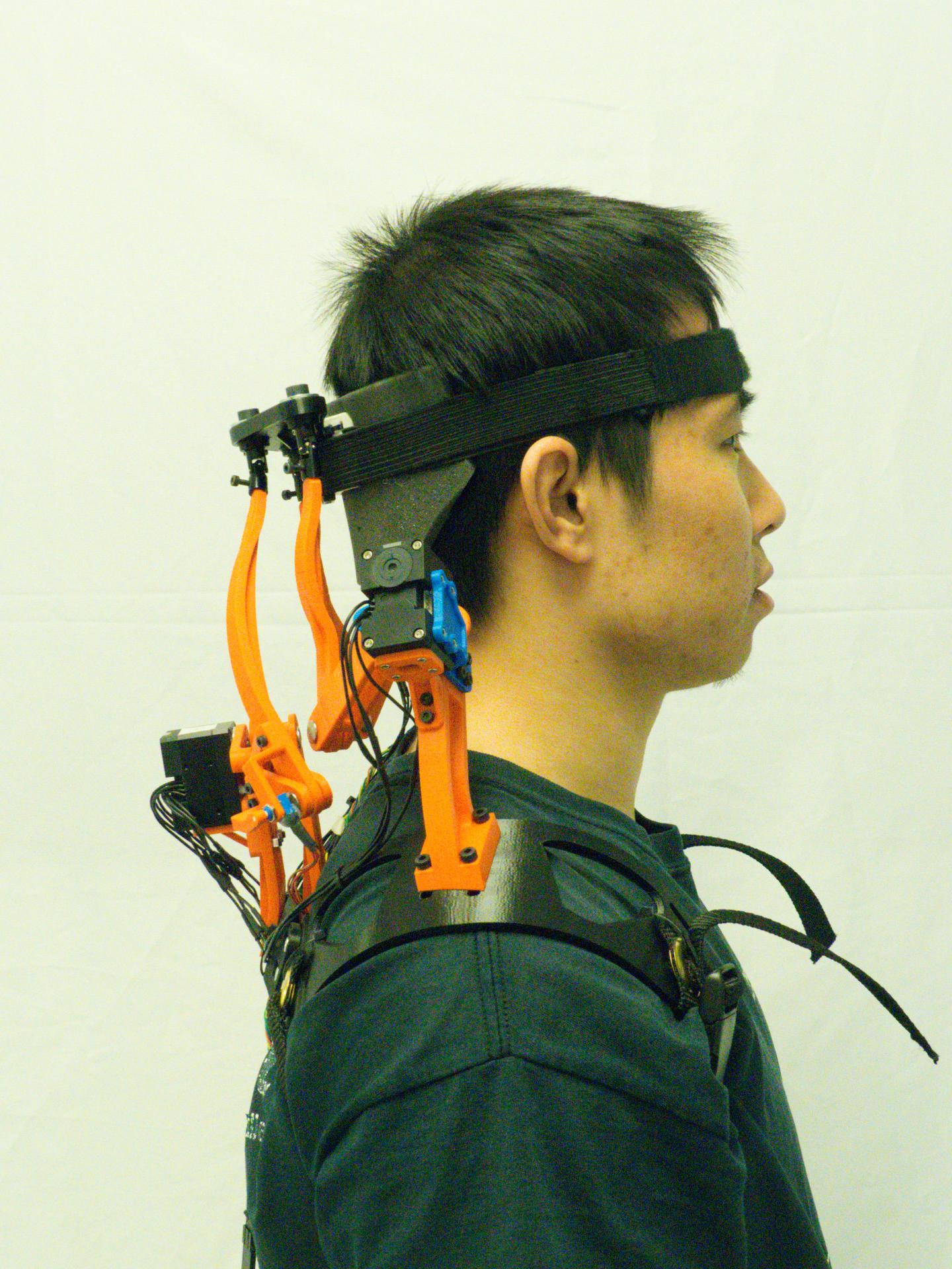 A Study Participant Wearing the Robotic Neck Brace