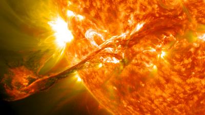 A coronal mass ejection