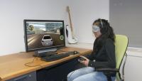 Parita Pooj, a Blindfolded Student Testing the RAD, a Racing Auditory Display