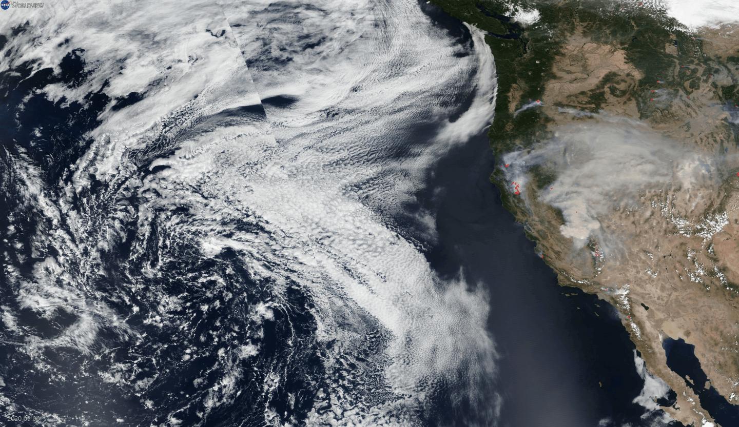 Animated GIF of Smoke Cascading Off West Coast of U.S.
