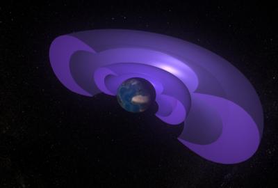 Artist's Concept of the Van Allen Radiation Belts Surrounding Earth