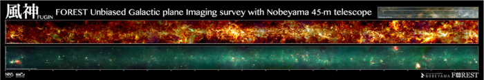 The poster of the FUGIN (FOREST Unbiased Galactic plane Imaging survey with Nobeyama 45-m telescope) project (https://nro-fugin.github.io/)