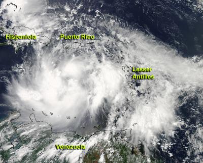 NASA's Aqua Satellite Flew Over Tropical Storm Isaac on 8/23