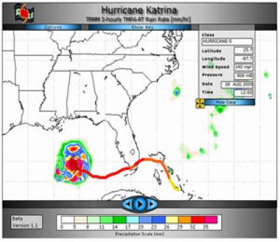 View Animated Data Tracks of Hurricanes