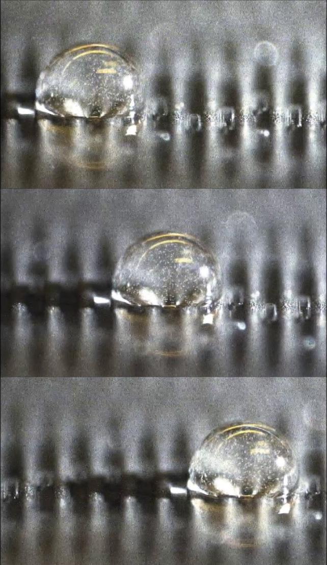 A Glycerol Droplet Travels along with the Wave