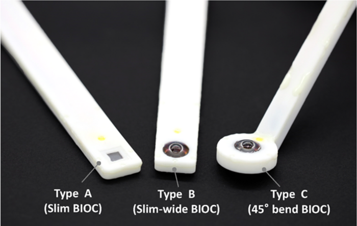 Various types of intraoral camera prototypes for usability testing.