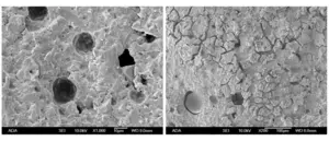 Before and after image of healing tooth enamel