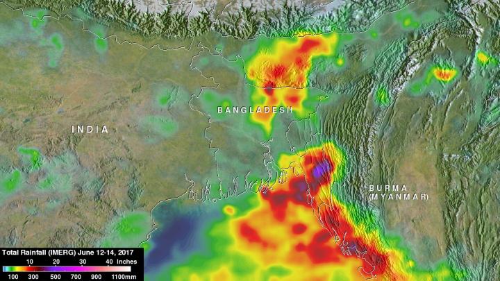 IMERG Rainfall Totals Over Bangladesh
