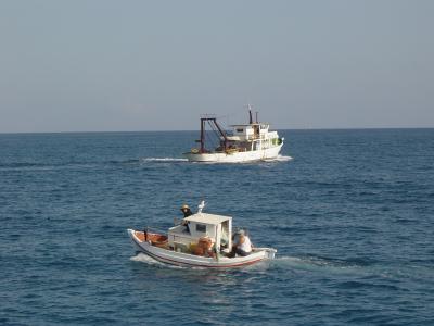 A Trawler and a Small-Scale Gillnet Fishing Boat