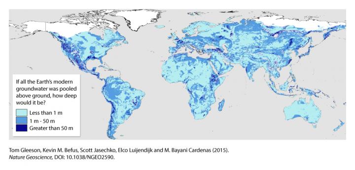 Modern Groundwater Map: Worldwide Volume and Distribution