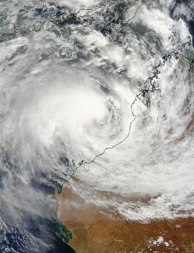Cyclone Rusty Closing in on the Northwestern Coast of Western Australia